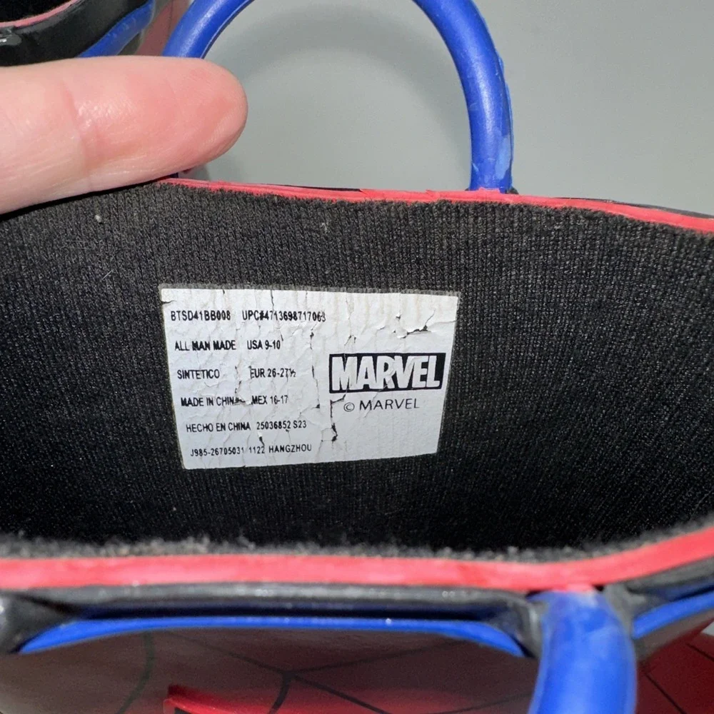 Marvel Spiderman Web Eyes‎ red Blue Rimmed Rain boots Kids Size 9/10